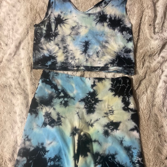 Victoria Secret tie dye crop tank and biker shirt set. Bottom medium top large - Picture 2 of 3